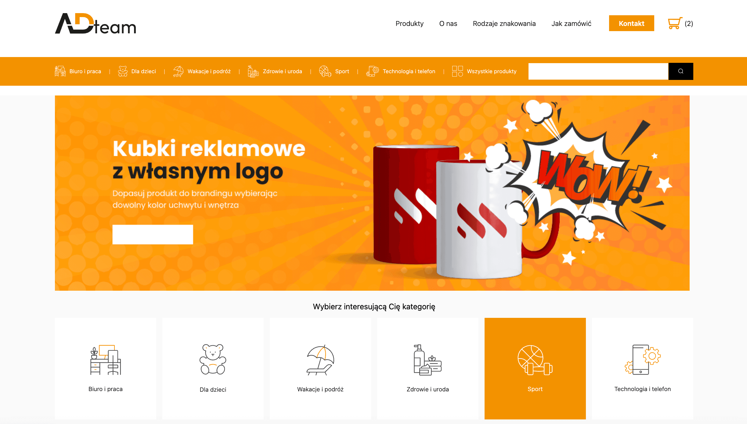 Widok strony głównej adteam.pl