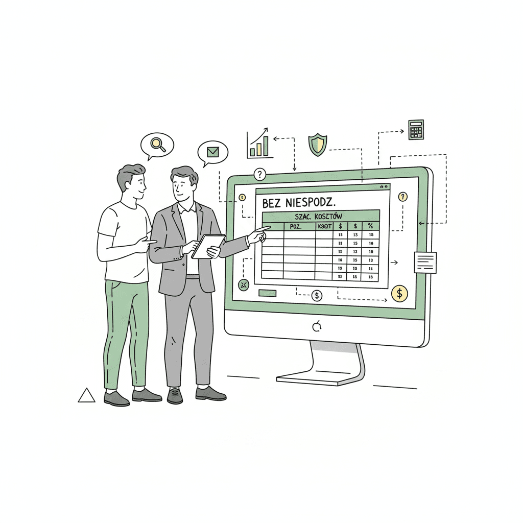 Programista pracuący nad ustaleniem kosztów projektu.